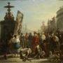 Antoine-Placide GIBERT (1806-1875), Ribera exposant ses tableaux sur la place publique, 1863