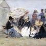 Boudin, Eugène-­‐Louis (1824-­‐1898) Scène de plage à Trouville 1869