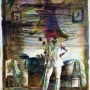 Martin Dammann, Haut, 2016,  Aquarelle  et crayon sur papier, 230 x159 cm Courtesy de l’artiste et Galerie In Situ - fabienne leclerc, Paris