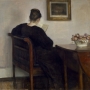 Carl Holsøe, Intérieur, femme lisant, 1886, huile sur toile, 59 x 60 cm ARoS Aarhus Kunstmuseum © Ole Hein Pedersen, belong to Aros Artmuseum