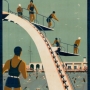 Trouville à deux heures de Paris, la piscine, Eugène-Maurice Vincent (1887-1956), Trouville (Calvados, France). Affiche publicitaire, vers 1936.© SIAF/Cité de l’architecture & du patrimoine/Archives d’architecture du xxe siècle