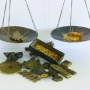 La pesée de la poudre d’or, collection J.-J. Crappier