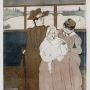 Mary Cassatt, En omnibus (ou Intérieur d’un tramway passant sur un pont), vers 1890-1891