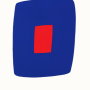 Ellsworth Kelly, Bleu foncé avec rouge, 1964-65