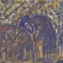 Quadour Douida, sans titre (Le Jardinier), El Goléa, Algérie, 1948, peinture sur papier, 27,5 x 41 cm. Collection de l'Art Brut, Lausanne © Caroline Smyrliadis, Atelier de numérisation – Ville de Lausanne