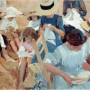 Joaquín Sorolla, Sur le sable, plage de Zarautz,