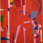 Composition sur fond rouge, 1959