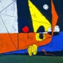 omposition avec lignes géométriques jaunes, orange, bleue, Le Corbusier, 1962, email, monogrammé et daté en bas à gauche L-C 62, 0,53 X 0,53m ©Fondation Le Corbusier/ADAGP, Paris 2013