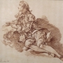 François Boucher, Jeune homme assis à terre, sanguine et lavis de sanguine, Paris, musée du Louvre © RMN-GP (musée du Louvre) / Gérard Blot