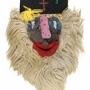 Masque de pope, Galați, Moldavie roumaine, XXe siècle.  Carton, maïs, peau de mouton, peau de lapin, laine, tissu, matériau d'origine végétale, 61,5 x 43 cm. Collection d’ethnologie d’Europe, Muséum national d’histoire naturelle, en dépôt au Mucem © MNHN,