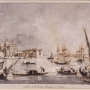 Francesco Guardi (Venise, 1712 – 1793), Vue de l’île de San Giorgio Maggiore, fin XVIIIe siècle-avant 1793, crayon, plume, aquarelle polychrome sur papier blanc, 90 × 70 cm, Fondazione Giorgio Cini, Cabinet des dessins et des gravures, inv. 36211