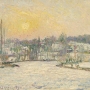 Camille Pissarro, Vue de Bazincourt, effet de neige, soleil couchant, 1892 - 