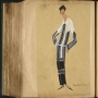 Jeanne Lanvin. Album de dessins, robe Toutankhamon, Paris, été 1923. Gouache sur papier  © Courtoisie du Patrimoine Lanvin, Paris