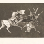 Francisco José de GOYA Y LUCIENTES (1746-1828) Lluvia de toros (pluie de taureaux) Vers 1824 planche additionnelle de la série « Los Proverbios », publiée dans L’Art, 1877 eau-forte, aquatinte et pointe sèche sur papier vergé  24,2 x 35,6 cm