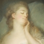Jean-Baptiste PERRONNEAU Portrait de Mme Perronneau endormie vers 1766 Pastel sur parchemin, 51 x 41 cm