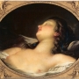 François BOUCHER Jeune Fille endormie 18e siècle Huile sur toile, 59,5 x 70 cm