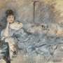 Berthe MORISOT  Jeune Femme en gris étendue 1879 Huile sur toile, 60 x 73 cm
