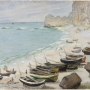 Claude Monet. Bateaux sur la plage à Etretat 1883