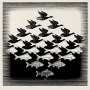 M.C. Escher Ciel et eau I, 1938