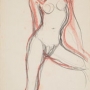 Femme nue à la jambe gauche écartée